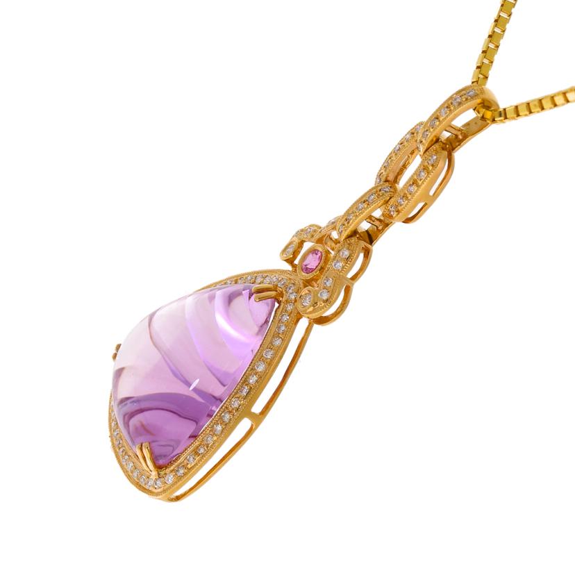 K18アメジストダイヤネックレス20.57/D0.45ct//Aランク/69