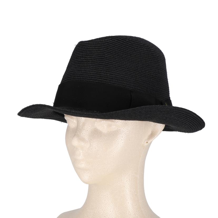 Borsalino ボルサリーノ/ボルサリーノ/ヘンプ100%センターデントハット/黒/1410787110//Bランク/06