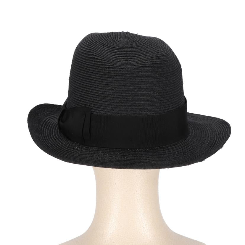 Borsalino ボルサリーノ/ボルサリーノ/ヘンプ100%センターデントハット/黒/1410787110//Bランク/06