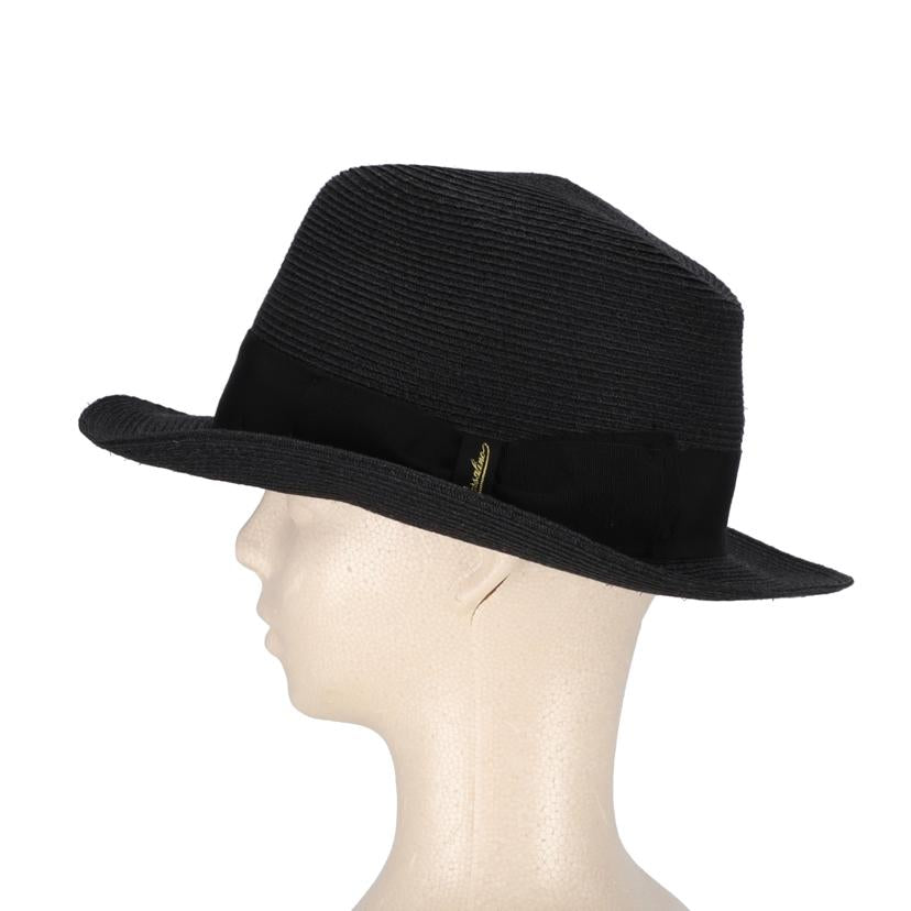 Borsalino ボルサリーノ/ボルサリーノ/ヘンプ100%センターデントハット/黒/1410787110//Bランク/06