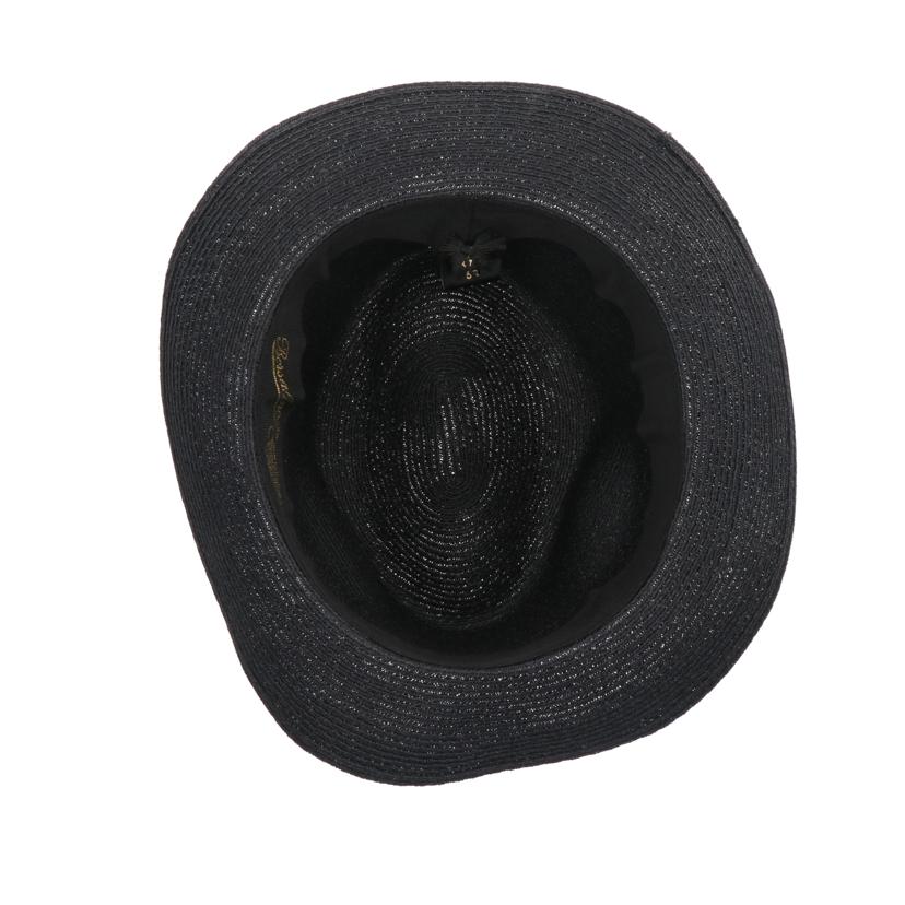 Borsalino ボルサリーノ/ボルサリーノ/ヘンプ100%センターデントハット/黒/1410787110//Bランク/06
