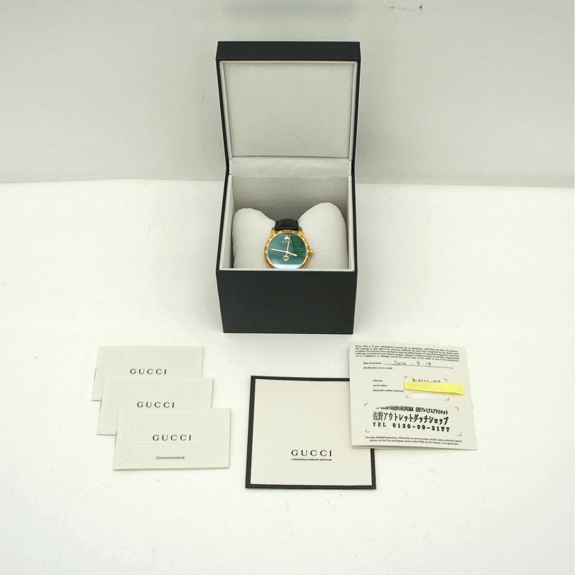GUCCI グッチ/Gタイムレス・グリーン/メンズ/クオーツ/YA126463A//176*****/Aランク/92