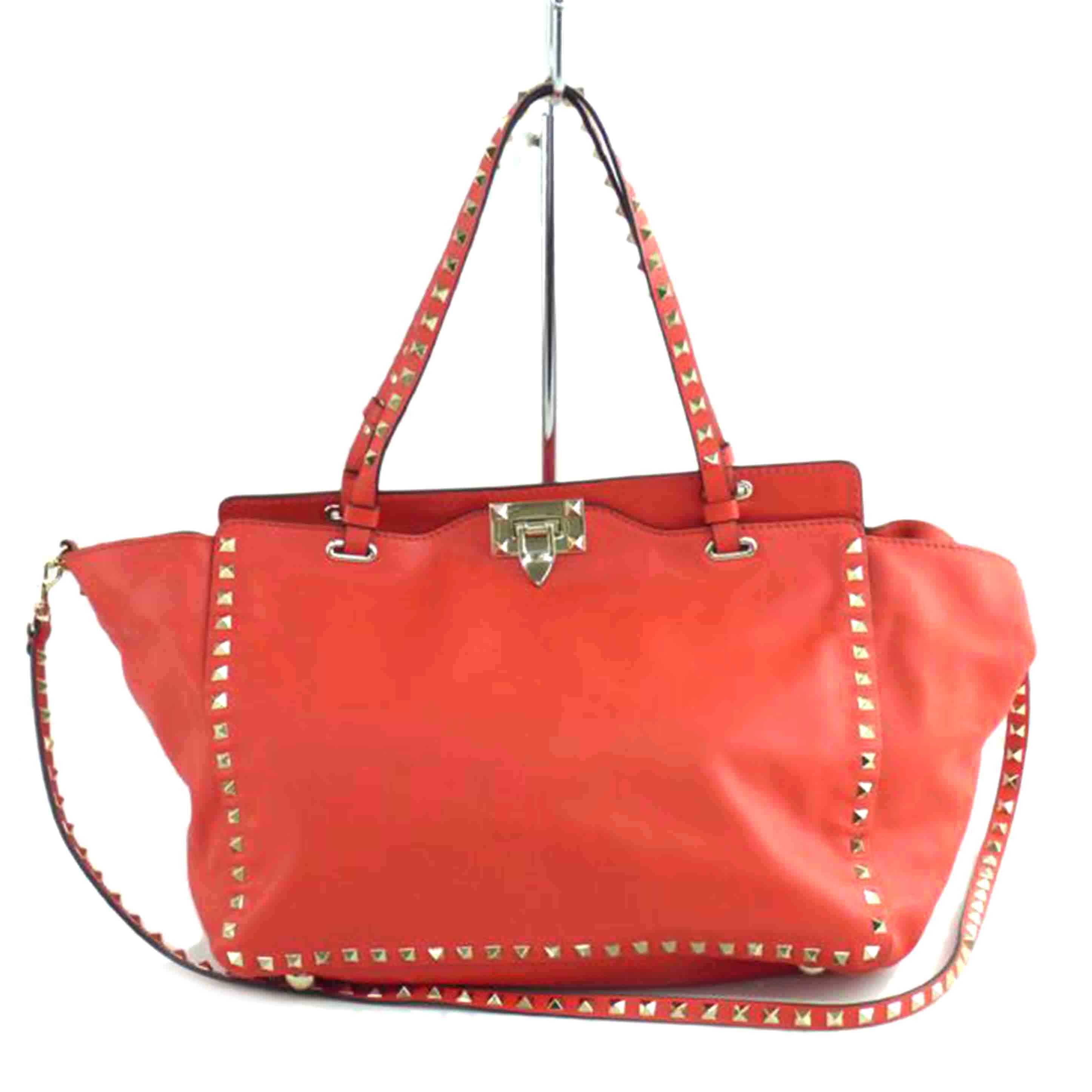 VALENTINO GARAVANI ヴァレンチノガラバーニ/ロックスタッズレザートート//ABランク/64