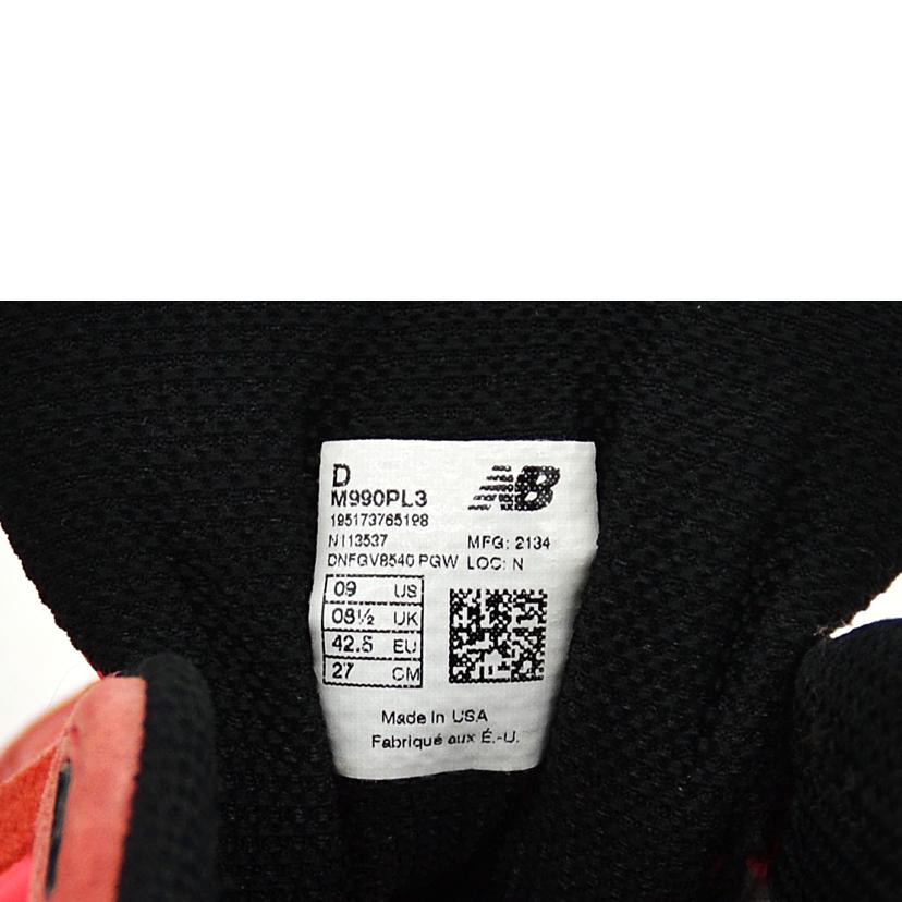 NB/990V3/レッド/M990PL3//ABランク/75
