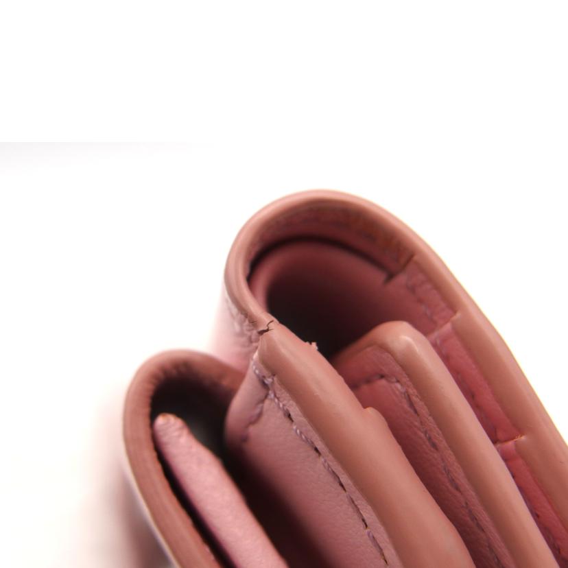 TOD'S トッズ/ミニ三つ折り財布/レザーメタルバー/ピンク//ABランク/04