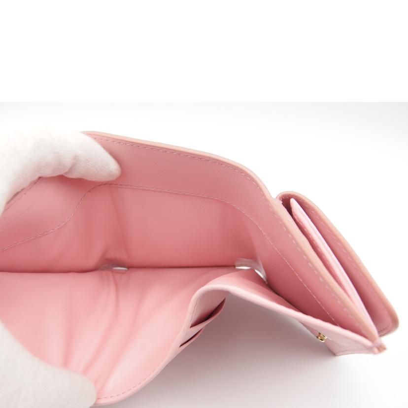 TOD'S トッズ/ミニ三つ折り財布/レザーメタルバー/ピンク//ABランク/04