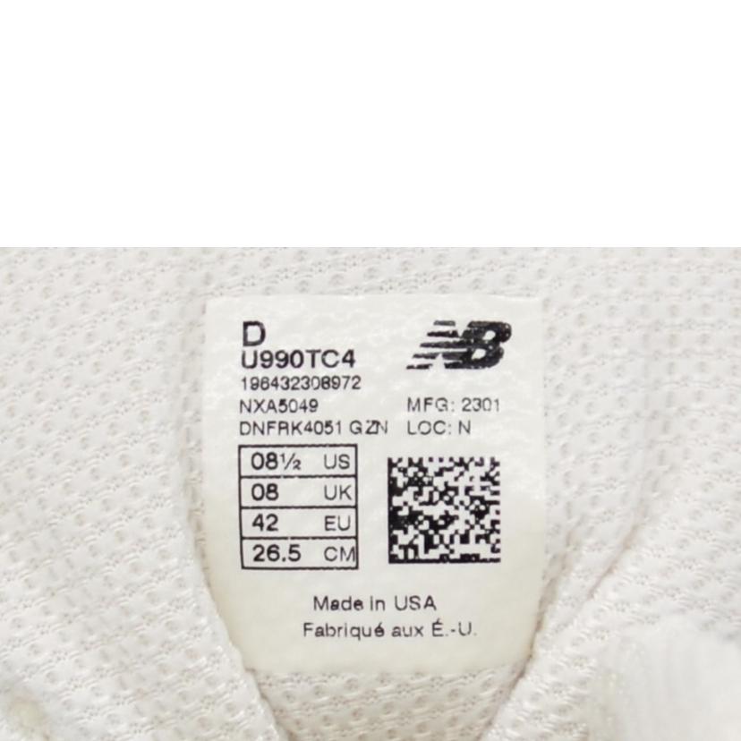 new balance ニューバランス/990V4/ホワイト/グリーン/U990TC4//SAランク/75