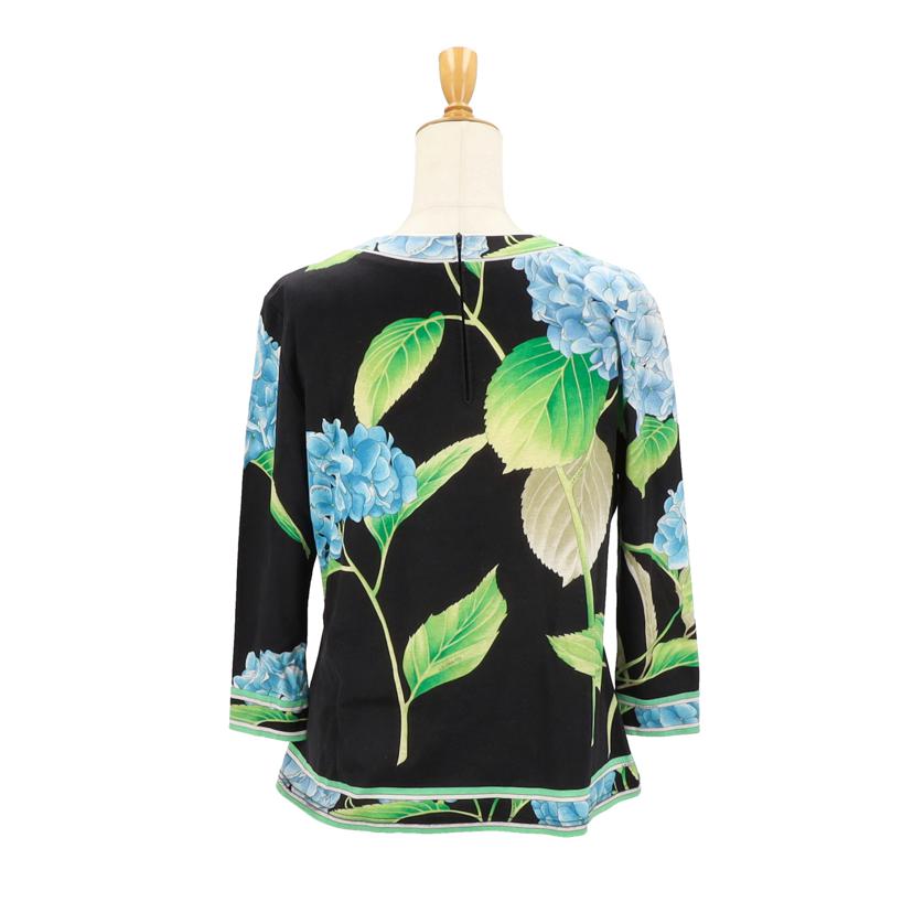 LEONARD レオナール/花柄カットソー/7分袖/ブラック//サイズ M/Bランク/05