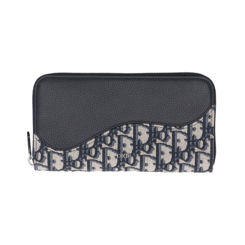 C.Dior ディオール/オブリークジャガード/サドルロングジップウォレット//SAランク/38
