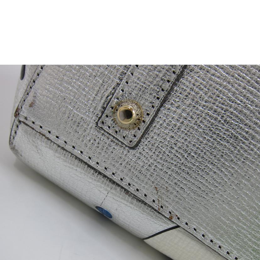 ANYA HINDMARCH アニヤハインドマーチ/ANYA HINDMARCH ステッカーズトートバック/シルバー//Bランク/82