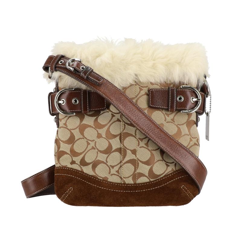 COACH コーチ/シグネチャー/ファー付きショルダーバッグ/8K55//F05*/ABランク/18