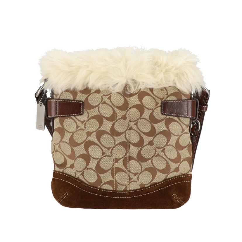 COACH コーチ/シグネチャー/ファー付きショルダーバッグ/8K55//F05*/ABランク/18