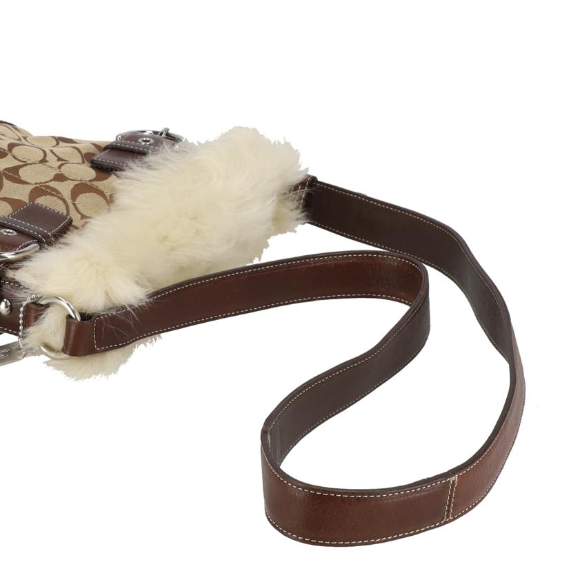 COACH コーチ/シグネチャー/ファー付きショルダーバッグ/8K55//F05*/ABランク/18