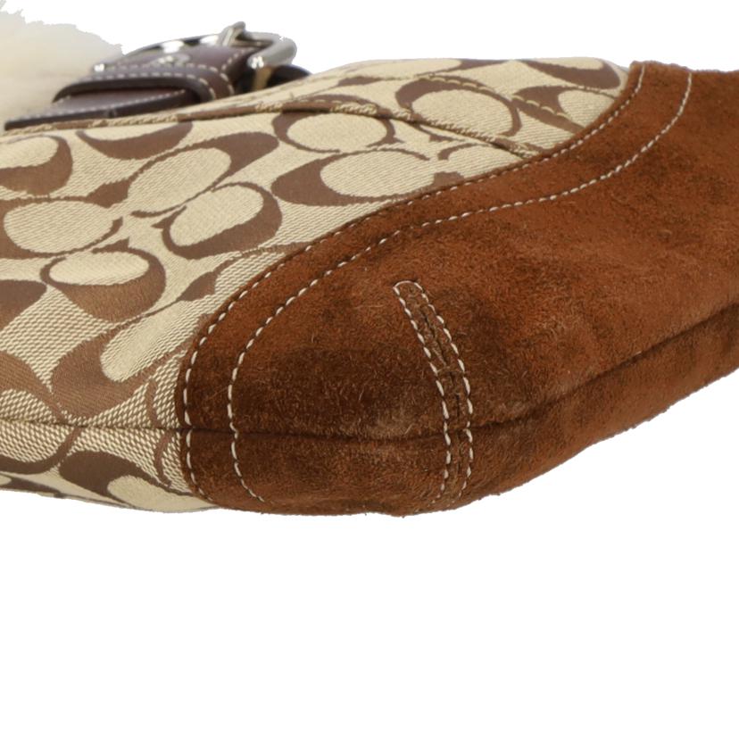 COACH コーチ/シグネチャー/ファー付きショルダーバッグ/8K55//F05*/ABランク/18