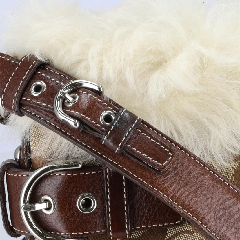 COACH コーチ/シグネチャー/ファー付きショルダーバッグ/8K55//F05*/ABランク/18