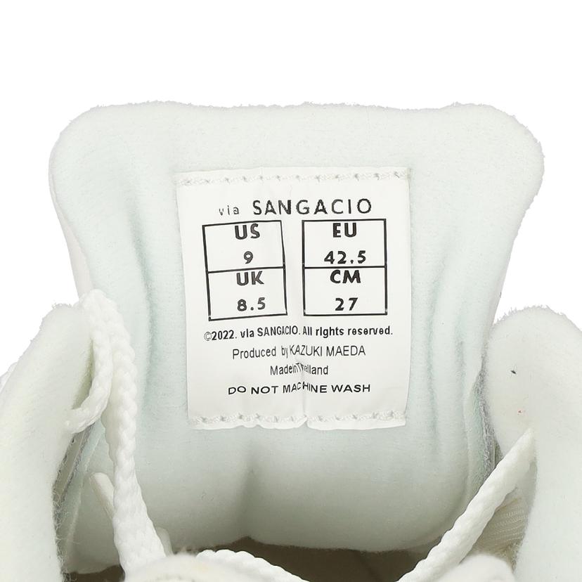 via SANGACIO ヴィあ サンガチョ/loカットスニーカー にゅ 白レザーx赤//Sランク/75