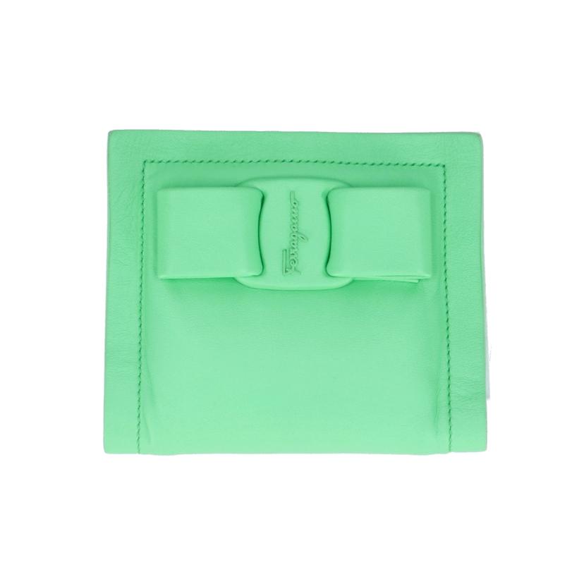 SalvadoreFerragamo/ビバボウリボンミニウォレット/フレッシュミント/220288//ABランク/85