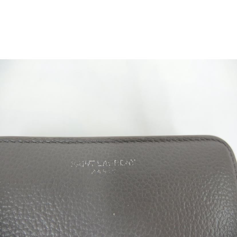 SAINT LAURENT サンローラン/ラウンドファスナー2折りウォレット/グレー//Cランク/82