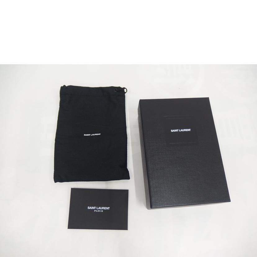 SAINT LAURENT サンローラン/ラウンドファスナー2折りウォレット/グレー//Cランク/82