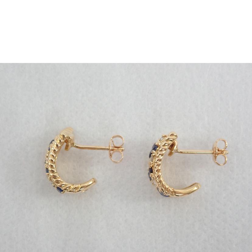 k18/k18サファイヤダイヤピアス/5.0g0,29/0.15ctx2//Aランク/62