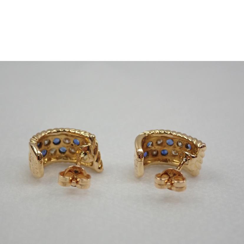 k18/k18サファイヤダイヤピアス/5.0g0,29/0.15ctx2//Aランク/62