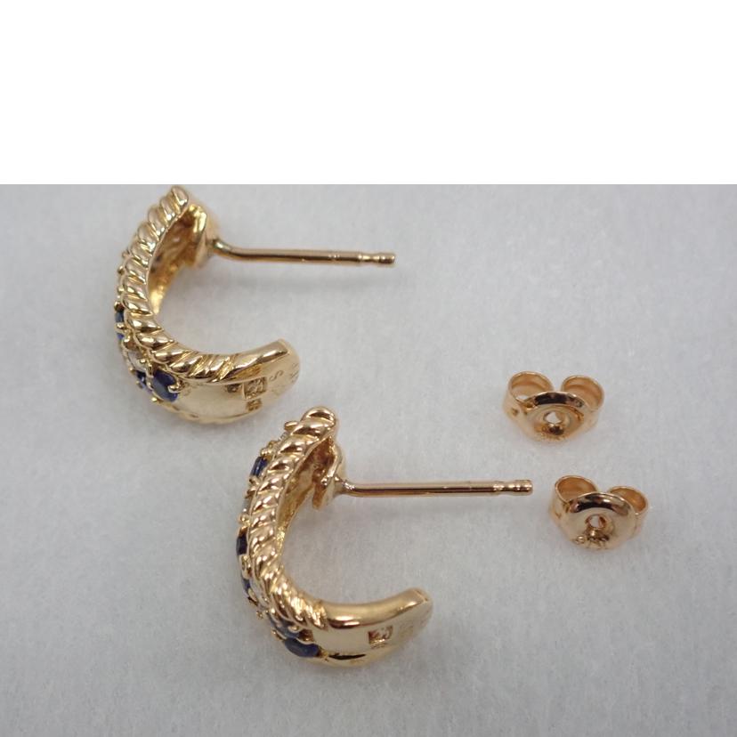k18/k18サファイヤダイヤピアス/5.0g0,29/0.15ctx2//Aランク/62