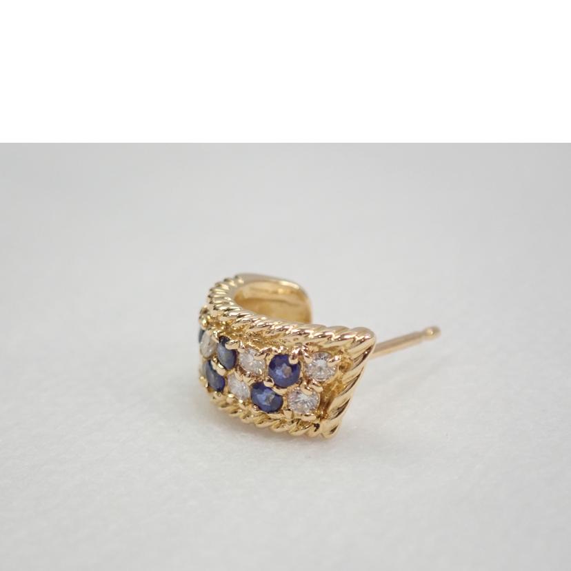 k18/k18サファイヤダイヤピアス/5.0g0,29/0.15ctx2//Aランク/62