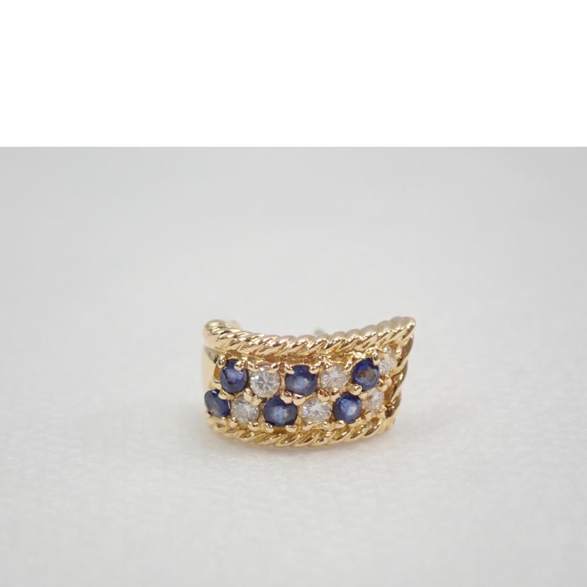 k18/k18サファイヤダイヤピアス/5.0g0,29/0.15ctx2//Aランク/62