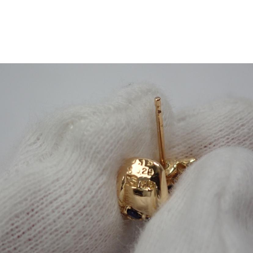 k18/k18サファイヤダイヤピアス/5.0g0,29/0.15ctx2//Aランク/62