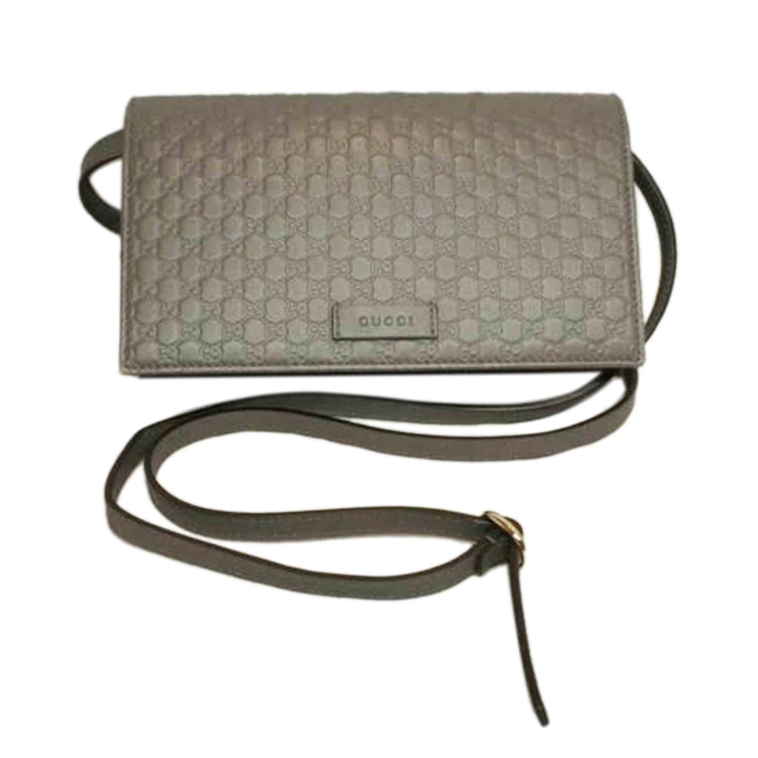 GUCCI グッチ/マイクログッチシマポシェットショルダーグレー/466507//214*/Aランク/92