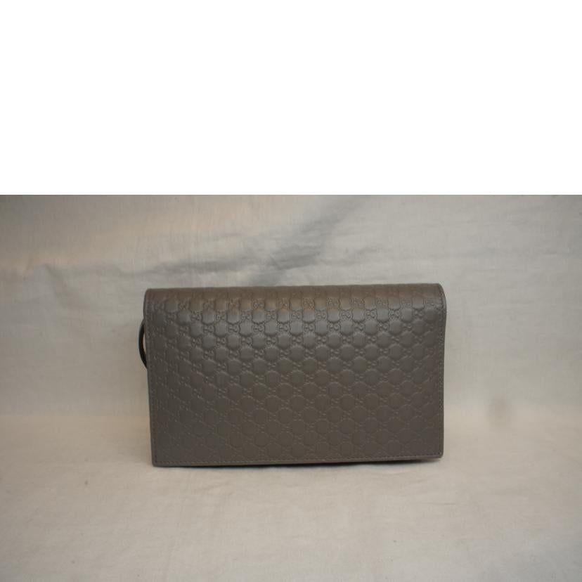 GUCCI グッチ/マイクログッチシマポシェットショルダーグレー/466507//214*/Aランク/92