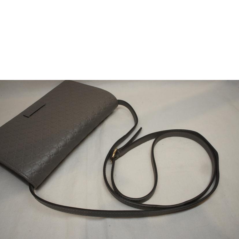 GUCCI グッチ/マイクログッチシマポシェットショルダーグレー/466507//214*/Aランク/92