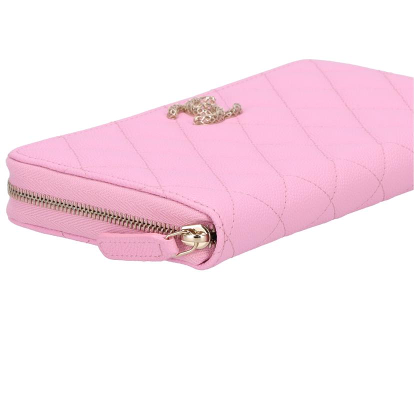 CHANEL シャネル/グレインドシャイニーキャビアスキン/ラウンドファスナー長財布/AP3181//JX8*****/SAランク/91