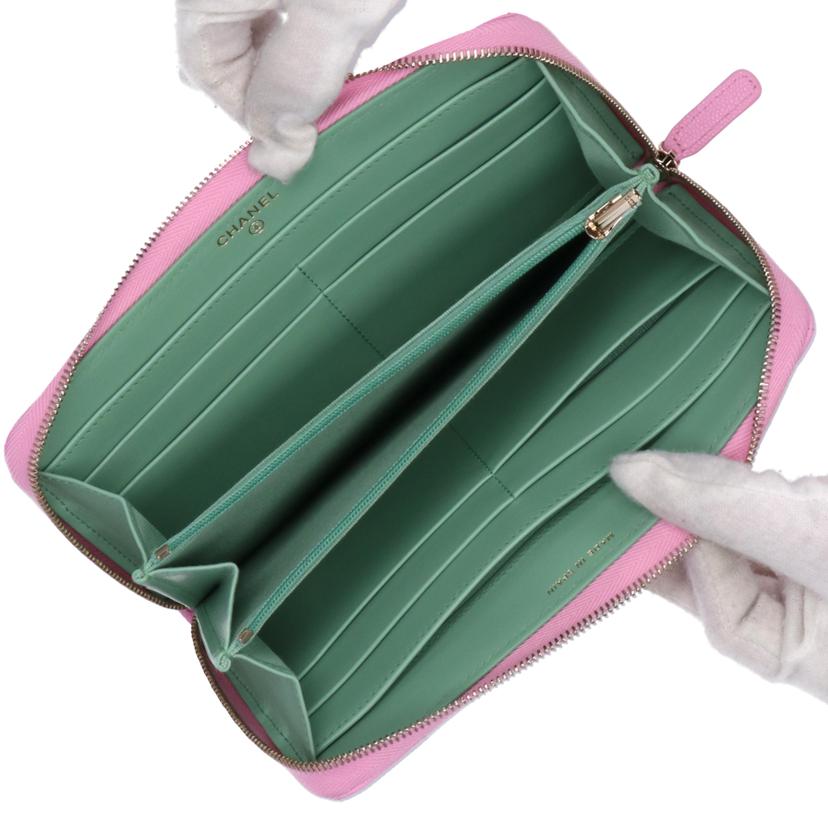 CHANEL シャネル/グレインドシャイニーキャビアスキン/ラウンドファスナー長財布/AP3181//JX8*****/SAランク/91