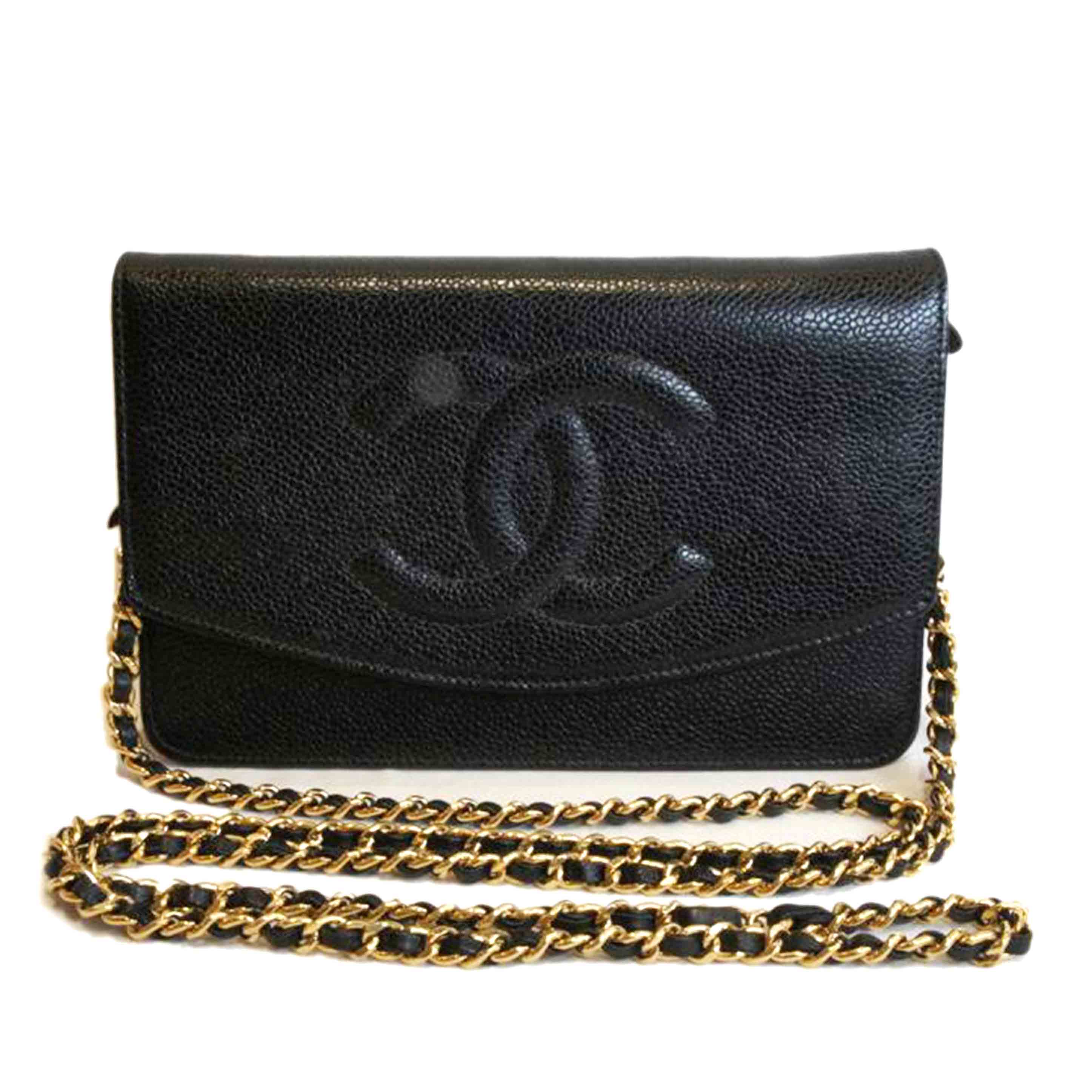 CHANEL シャネル/ココマークキャビアスキンチェーンウォレット//769****/ABランク/92
