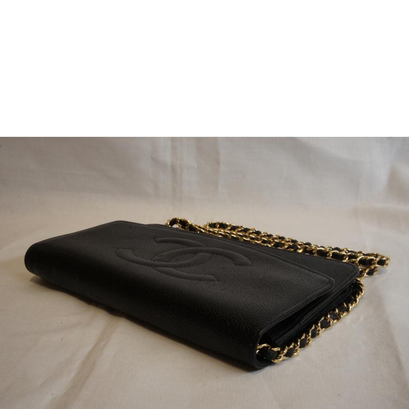 CHANEL シャネル/ココマークキャビアスキンチェーンウォレット//769****/ABランク/92