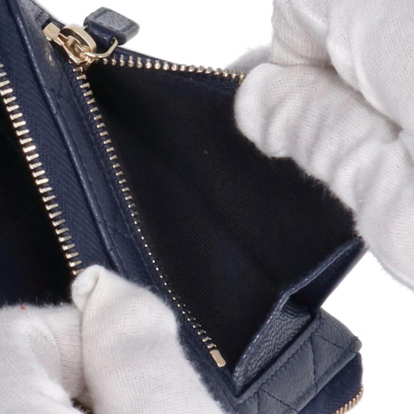 CHANEL シャネル/マトラッセキャビアスキンスモ-ルウオレット/ネイビ-/AP4652-;;-//G2T******/SAランク/93