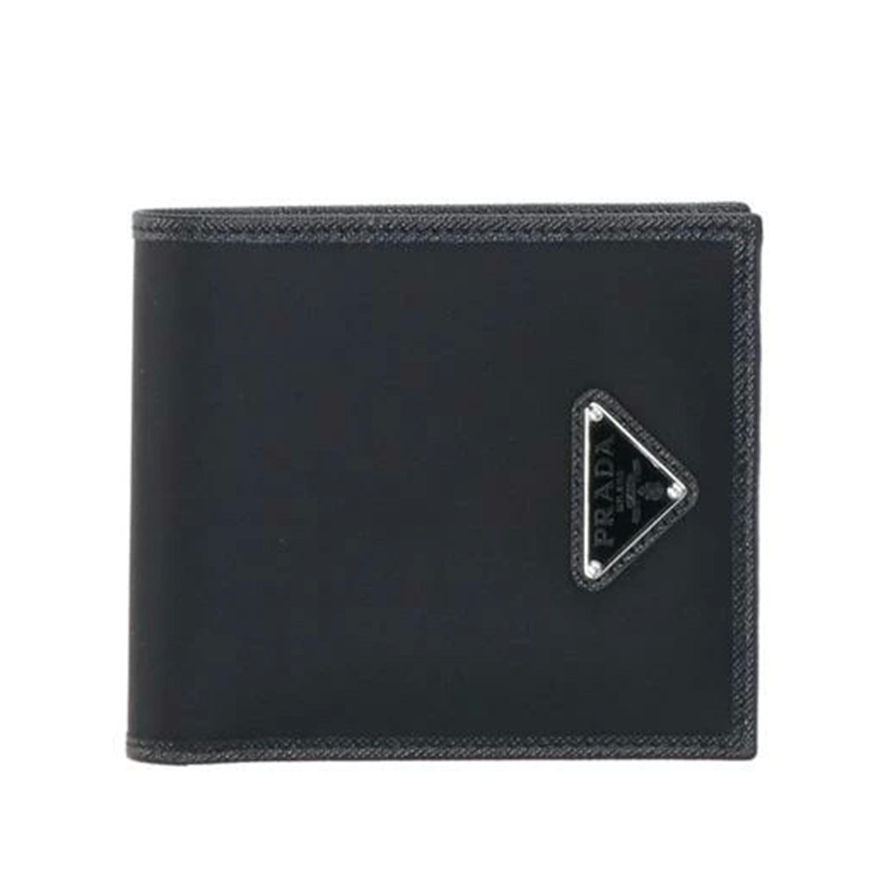 PRADA プラダ/サフィアーノテスート二つ折り財布/ブラック/2M0738//62B/Aランク/18