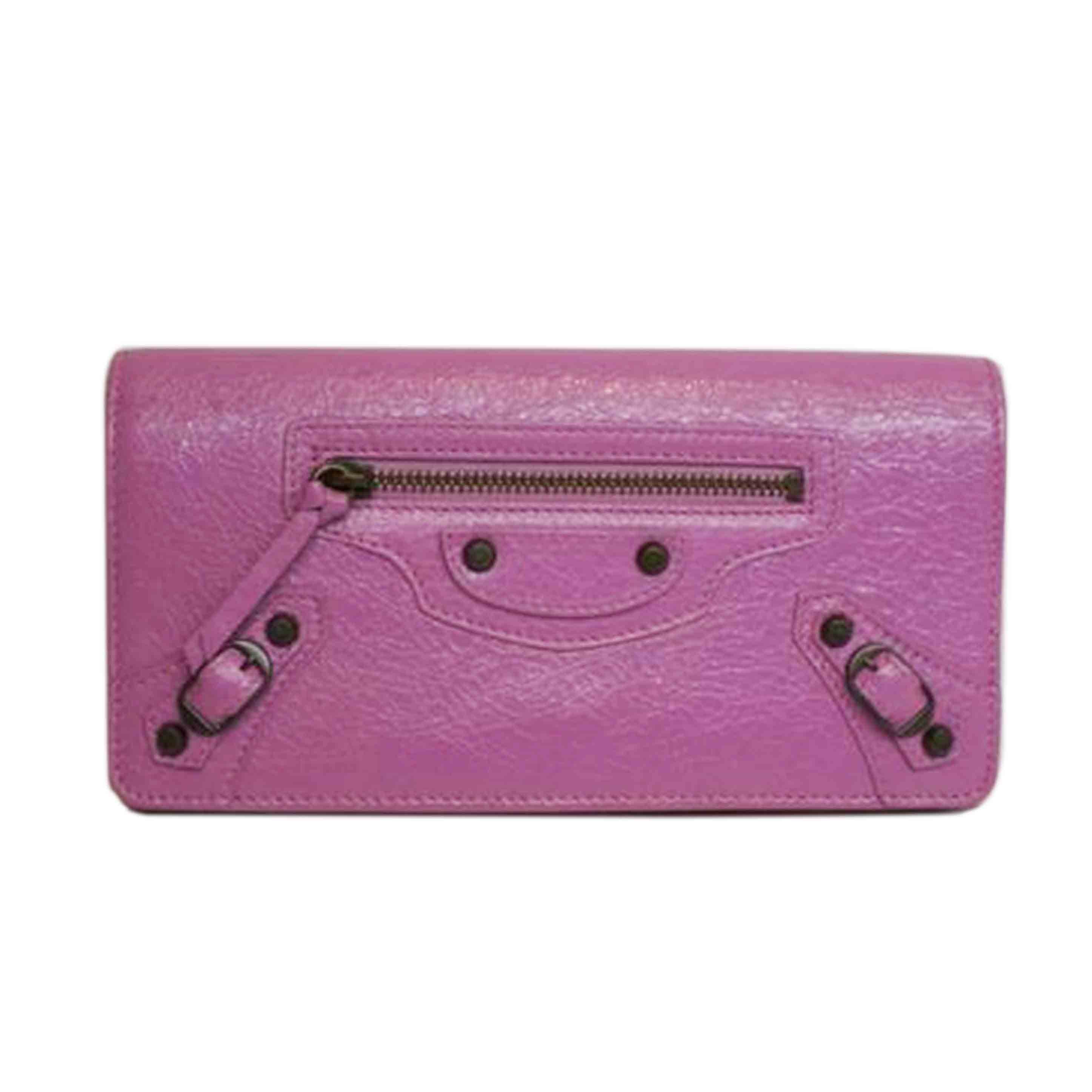 BALENCIAGA バレンシアガ/クラシックマネー/レザーロングウォレット/ピンク/163471//SAランク/92