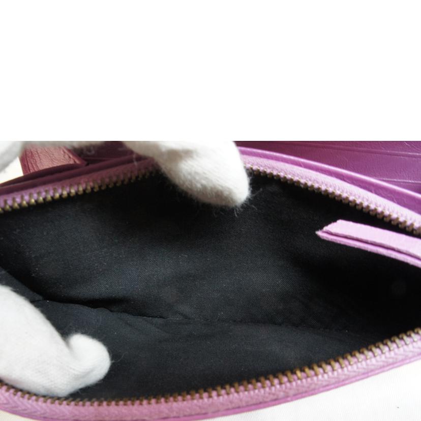 BALENCIAGA バレンシアガ/クラシックマネー/レザーロングウォレット/ピンク/163471//SAランク/92