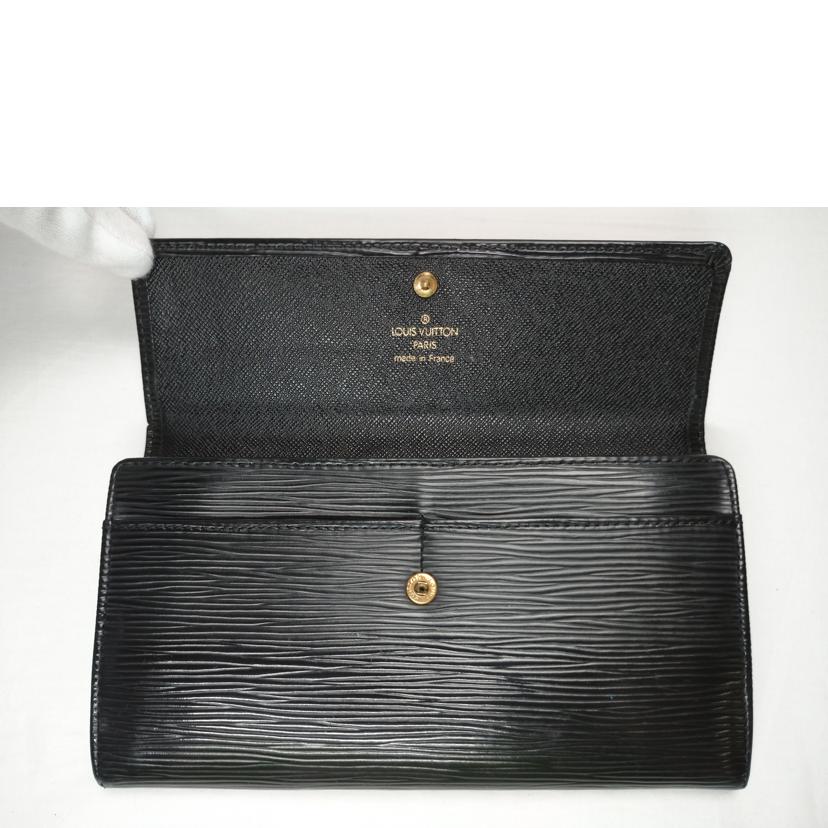 LV ルイヴィトン/ポルトフォイユサラ エピ ノワール/M63742//SR0***/Bランク/52