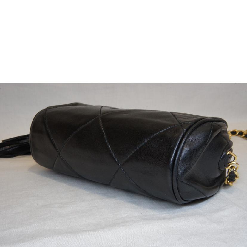 CHANEL シャネル/マトラッセラムスキンココマークフリンジチェーンショルダー//066****/Aランク/92