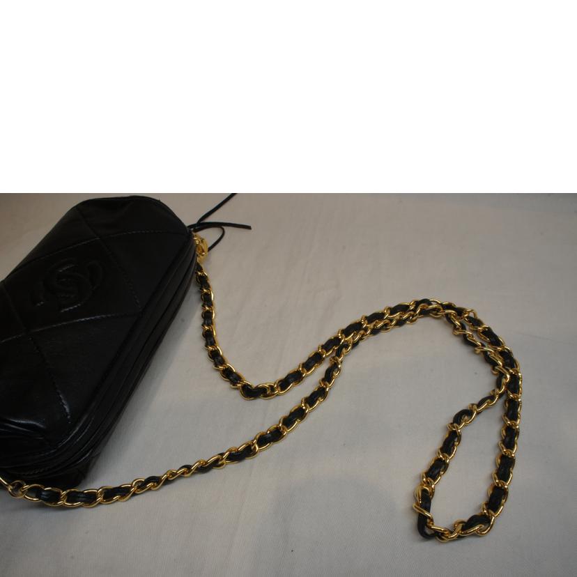 CHANEL シャネル/マトラッセラムスキンココマークフリンジチェーンショルダー//066****/Aランク/92