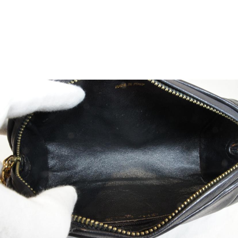 CHANEL シャネル/マトラッセラムスキンココマークフリンジチェーンショルダー//066****/Aランク/92