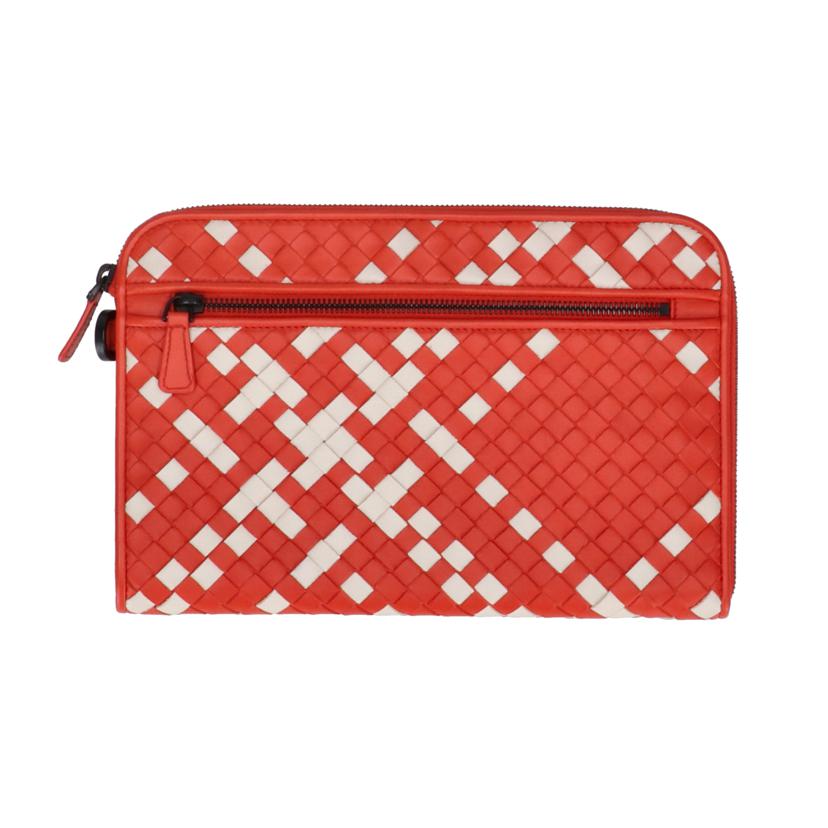 VOTTEGA VENETA ボッテガヴェネタ/クラッチバッグ イントレチャート/オレンジ×ホワイト/B07834363E//ABランク/01