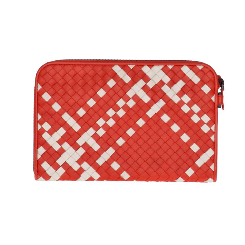 VOTTEGA VENETA ボッテガヴェネタ/クラッチバッグ イントレチャート/オレンジ×ホワイト/B07834363E//ABランク/01