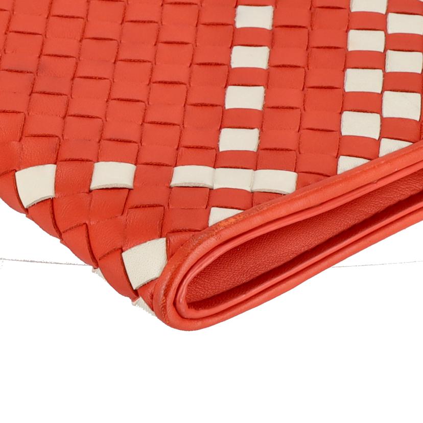 VOTTEGA VENETA ボッテガヴェネタ/クラッチバッグ イントレチャート/オレンジ×ホワイト/B07834363E//ABランク/01