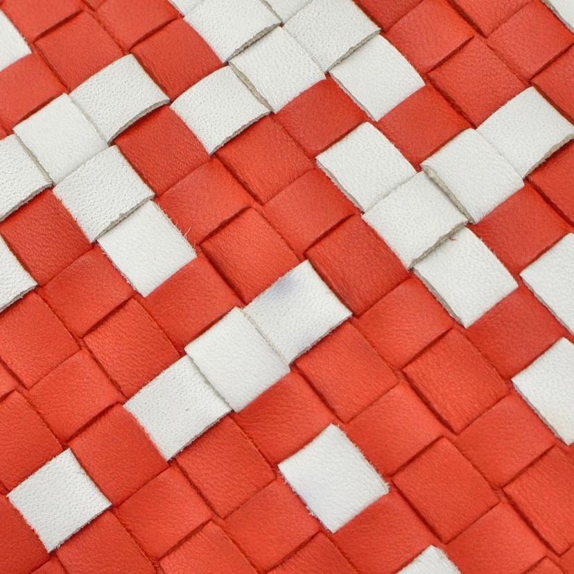 VOTTEGA VENETA ボッテガヴェネタ/クラッチバッグ イントレチャート/オレンジ×ホワイト/B07834363E//ABランク/01