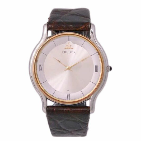 SEIKO セイコー/CREDOR 18Kベゼル/レザー/クォーツ/5A74-0020//940***/ABランク/76