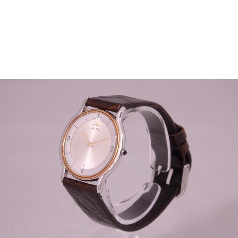 SEIKO セイコー/CREDOR 18Kベゼル/レザー/クォーツ/5A74-0020//940***/ABランク/76